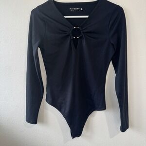 Ambercombie And Fitch Top‎ Bodysuit Long Sleeve Black Size S